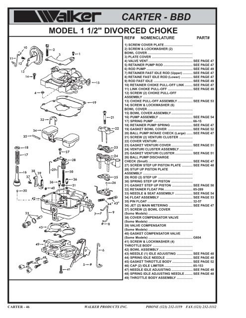 CARTER 2 BARREL - Walker Products