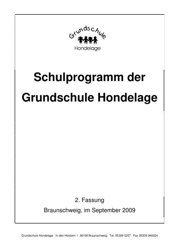 Schulprogramm der Grundschule Hondelage - der GS Hondelage