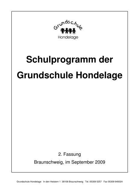 Schulprogramm der Grundschule Hondelage - der GS Hondelage