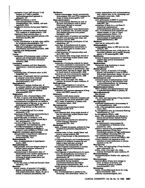 Volume 39, 1993 AUTHOR INDEX - Clinical Chemistry