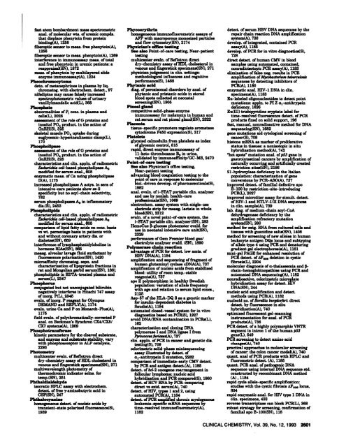 Volume 39, 1993 AUTHOR INDEX - Clinical Chemistry