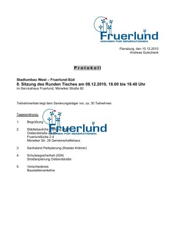 Quartierspark - Wohnen für Generationen - Fruerlund Flensburg