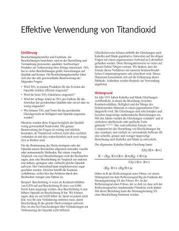 Effektive Verwendung von Titandioxid [.pdf] - DuPont