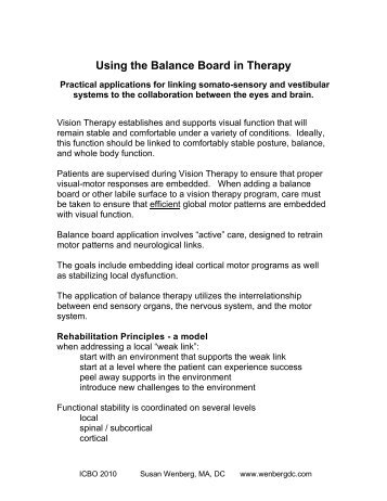 Using the Balance Board in Therapy