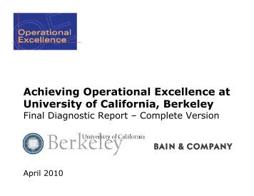 Achieving Operational Excellence at University of California, Berkeley