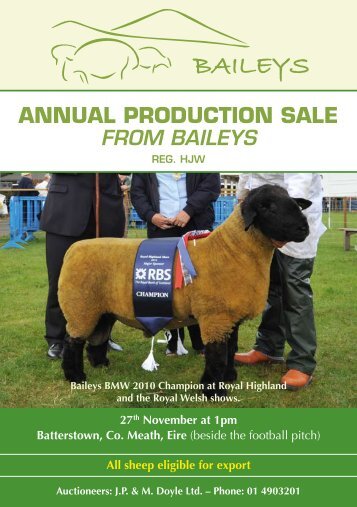 ANNUAL PRODUCTION SALE - Baileys Livestock