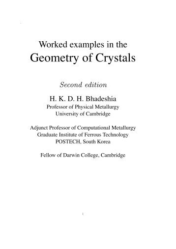 Worked examples in the Geometry of Crystals