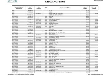 Catalogue des tauds, capotes et bimini - OceanSportServices