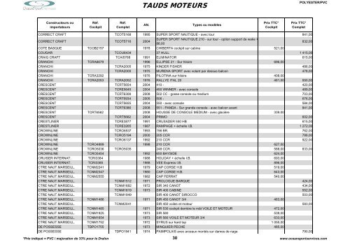 Catalogue des tauds, capotes et bimini - OceanSportServices