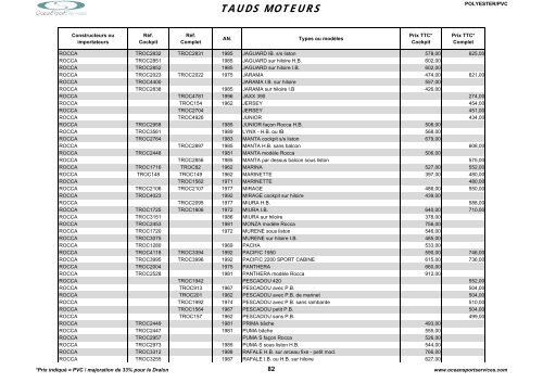 Catalogue des tauds, capotes et bimini - OceanSportServices