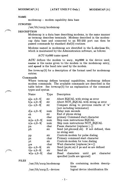 AT&T UNIX™PC Unix System V Users Manual - tenox