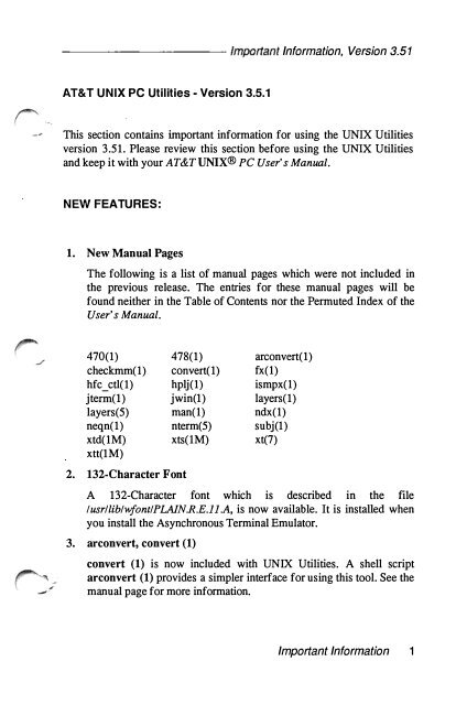 AT&T UNIX™PC Unix System V Users Manual - tenox