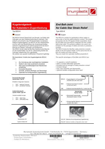Kugelendgelenk für Kabelstern-Zugentlastung End Ball-Joint for ...