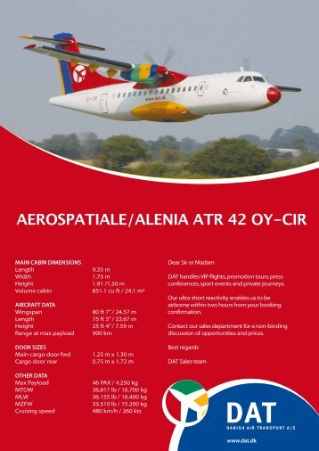 AEROSPATIALE/ALENIA ATR 42 OY-CIR