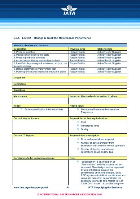 INFLIGHT CATERING Process Analysis and User ... - IATA