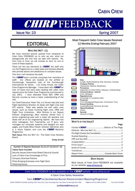 Cabin Crew Report Form Chirp
