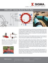 ONE-LOK™ Series SLCE for PVC Pipe - SIGMA Corporation