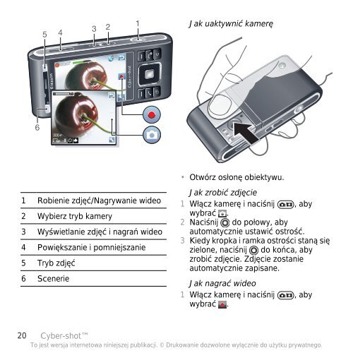 Dziękujemy za zakup telefonu Sony Ericsson C905 Cyber- shot ...