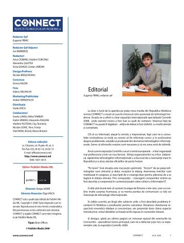 Editorial - CONNECT.MD, Revista tehnologiilor moderne