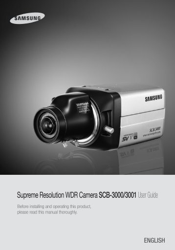 Supreme Resolution WDR Camera SCB-3000/3001User ... - Samsung