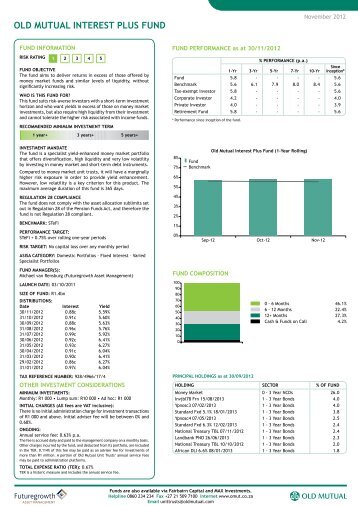 OLD MUTUAL INTEREST PLUS FUND