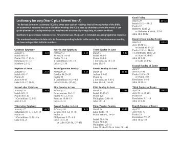 Lectionary for 2013 - The United Church of Canada