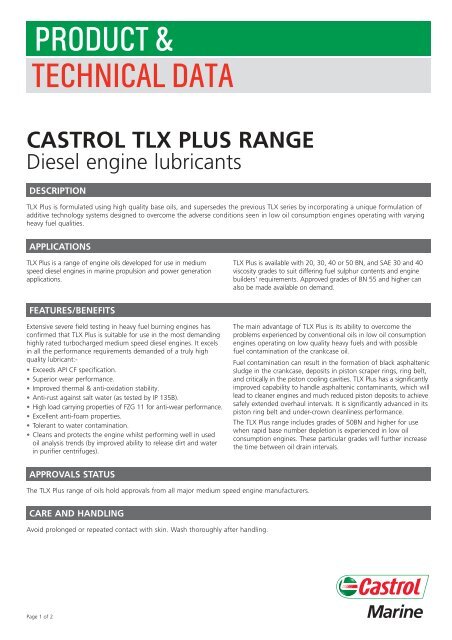 TLX Plus Range - Castrol