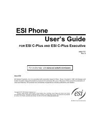 ESI Phone User's Guide for ESI C-Plus and ESI C-Plus Executive