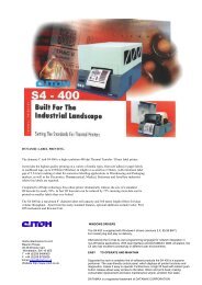 DYNAMIC LABEL PRINTING The dynamic C.itoh S4 400 is a high ...
