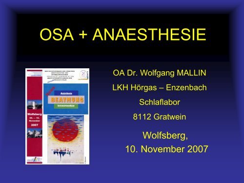 OSA + ANAESTHESIE - Kabeg