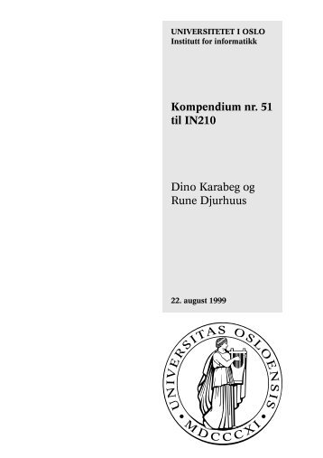 Kompendium nr. 51 til IN210 Dino Karabeg og Rune Djurhuus