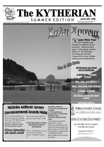 Kytherian Newsletter January 2008 revised.pub - Kythera-Family.net