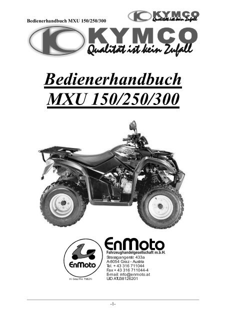 Bedienerhandbuch MXU 150-250-300 - EnMoto