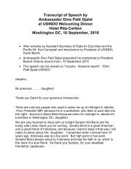 Transcript of Speech by Ambassador Dino Patti Djalal at USINDO ...