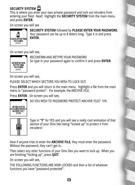 Jurassic Park III Dino Dex Instructions - Hasbro