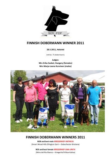 FINNISH DOBERMANN WINNER 2011