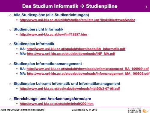 Das Studium Informatik - ÖH Klagenfurt - Universität Klagenfurt
