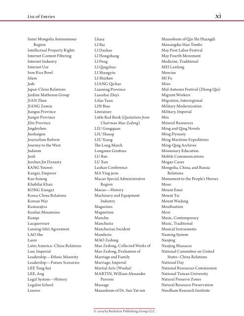 Contents - Berkshire Publishing Group