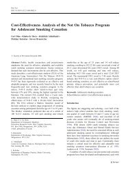 Cost-Effectiveness Analysis of the Not On Tobacco Program for ...