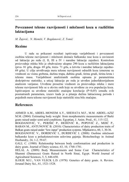 Biotechnology in Animal Husbandry - Institut za Stočarstvo