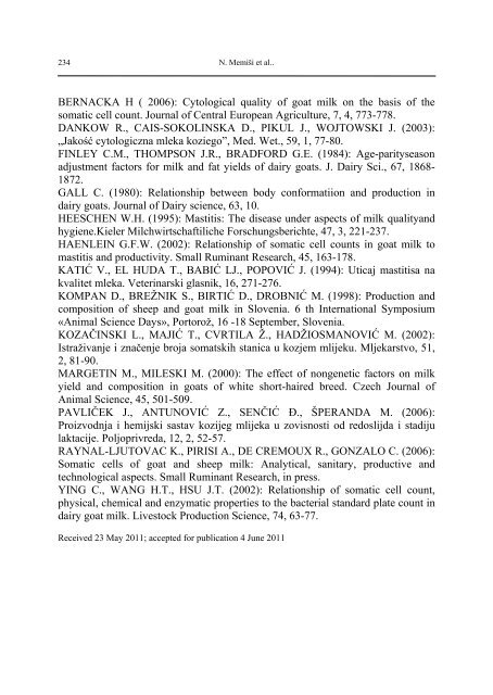 Biotechnology in Animal Husbandry - Institut za Stočarstvo