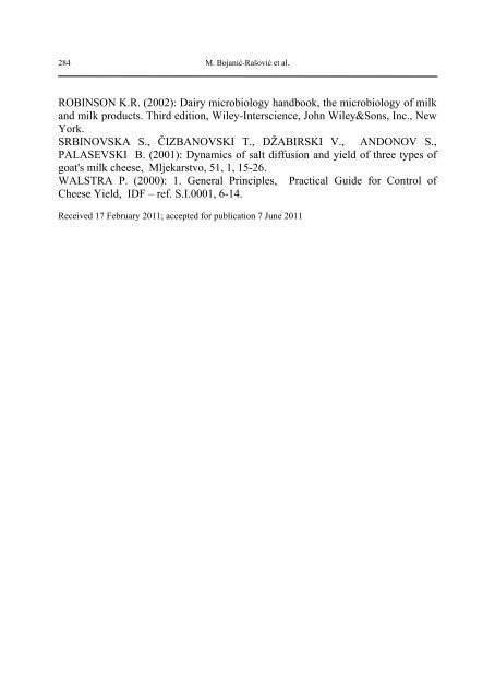 Biotechnology in Animal Husbandry - Institut za Stočarstvo