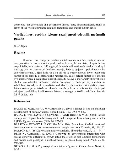 Biotechnology in Animal Husbandry - Institut za Stočarstvo