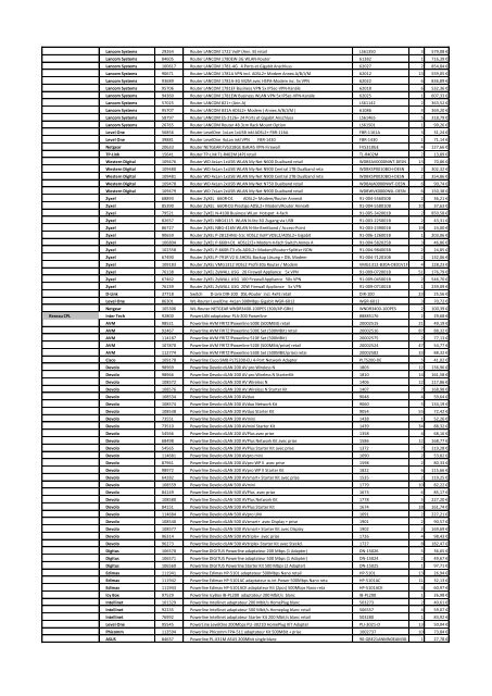 Tarifs - Informat Systems