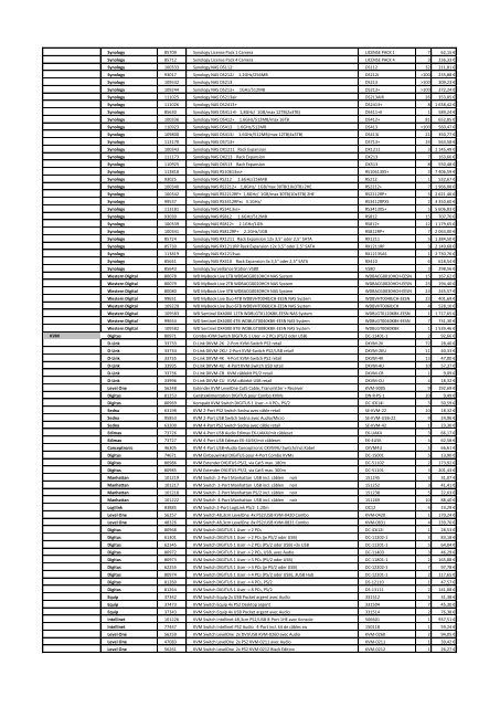 Tarifs - Informat Systems