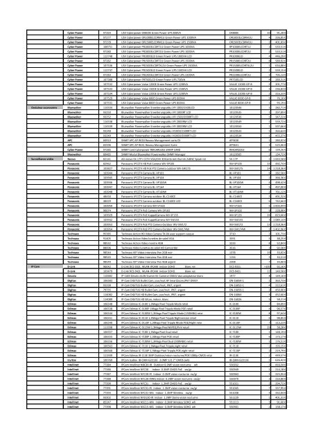 Tarifs - Informat Systems