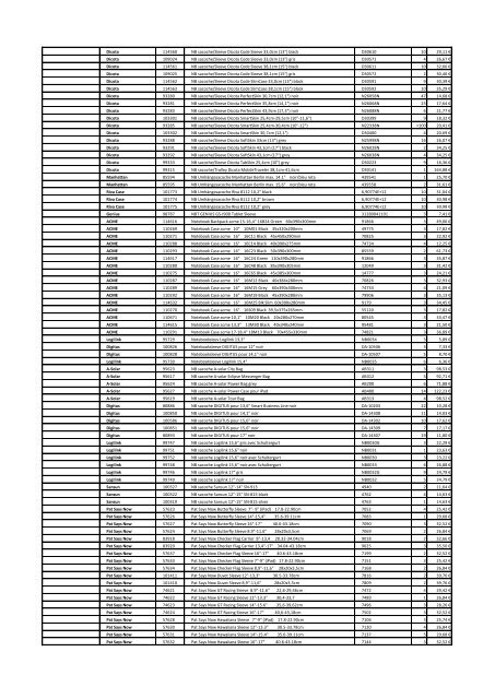 Tarifs - Informat Systems