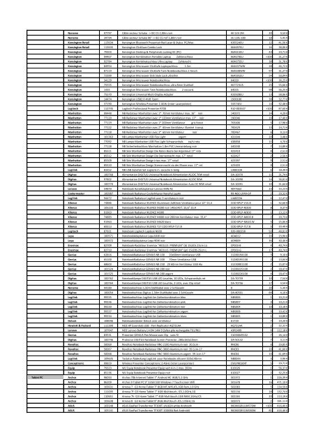 Tarifs - Informat Systems