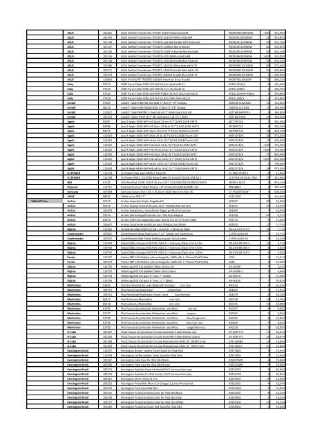 Tarifs - Informat Systems