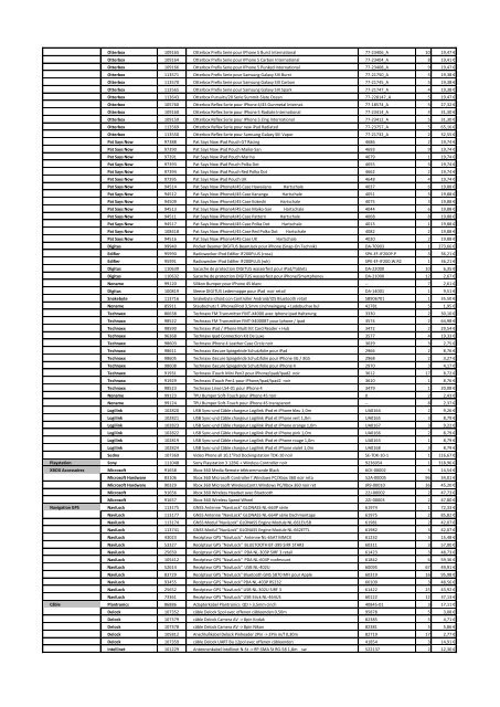 Tarifs - Informat Systems